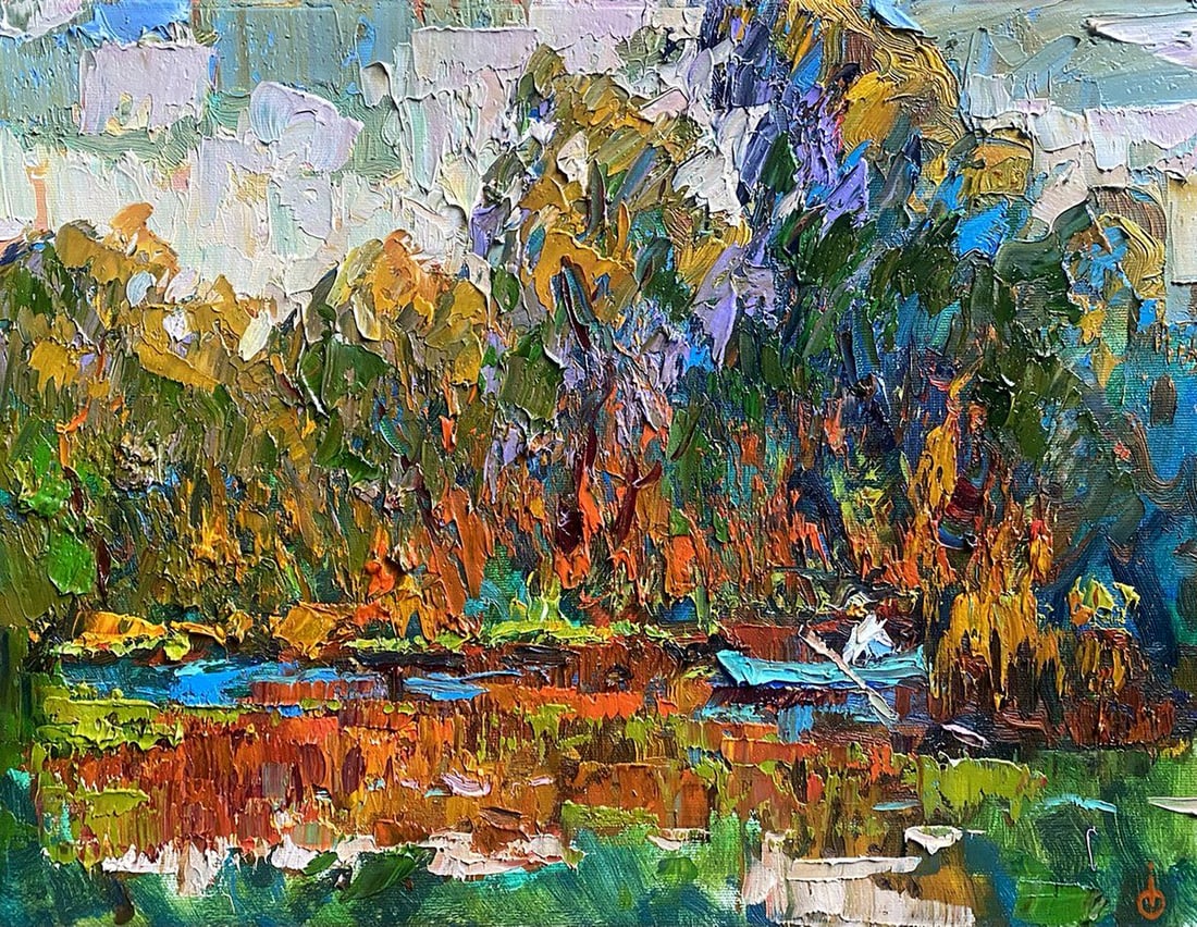 Oil painting Above the pond Alex Kalenyuk (1 of 4)
