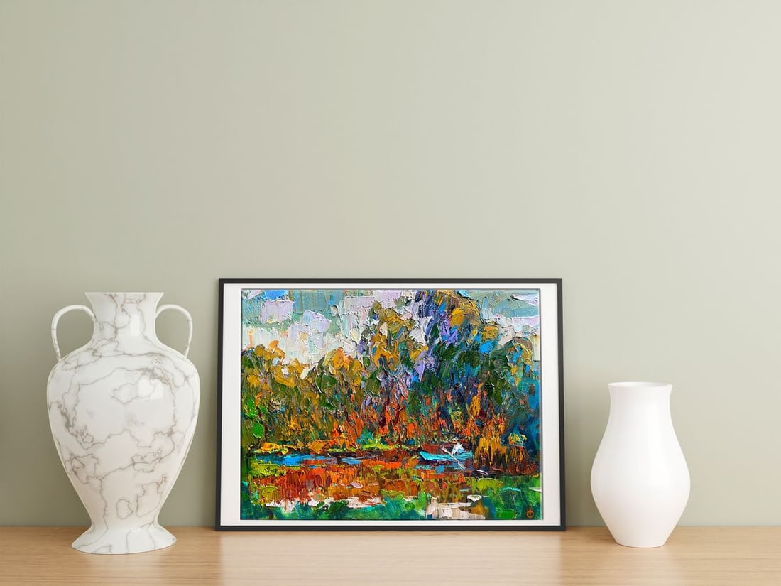 Oil painting Above the pond Alex Kalenyuk - 2