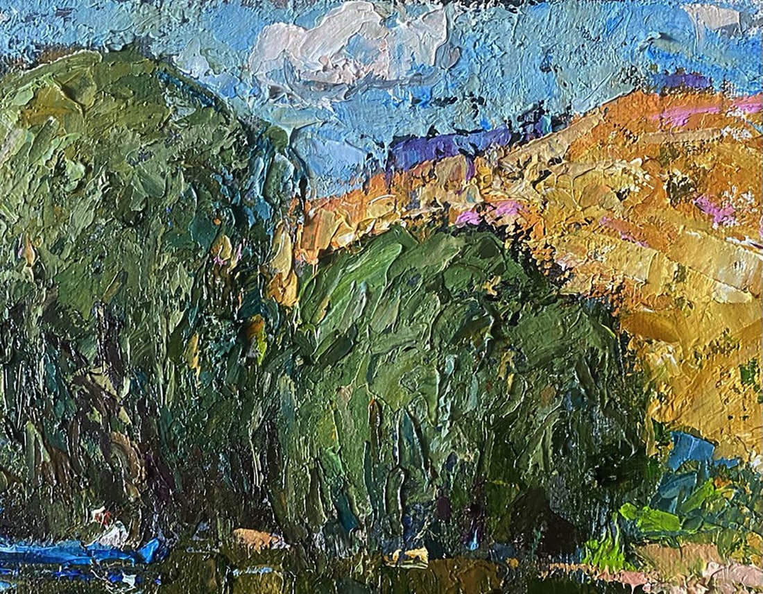 Oil painting In a boat on the lake Alex Kalenyuk - 5