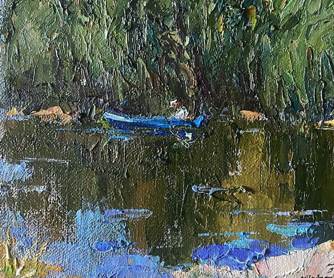 Oil painting In a boat on the lake Alex Kalenyuk - 6