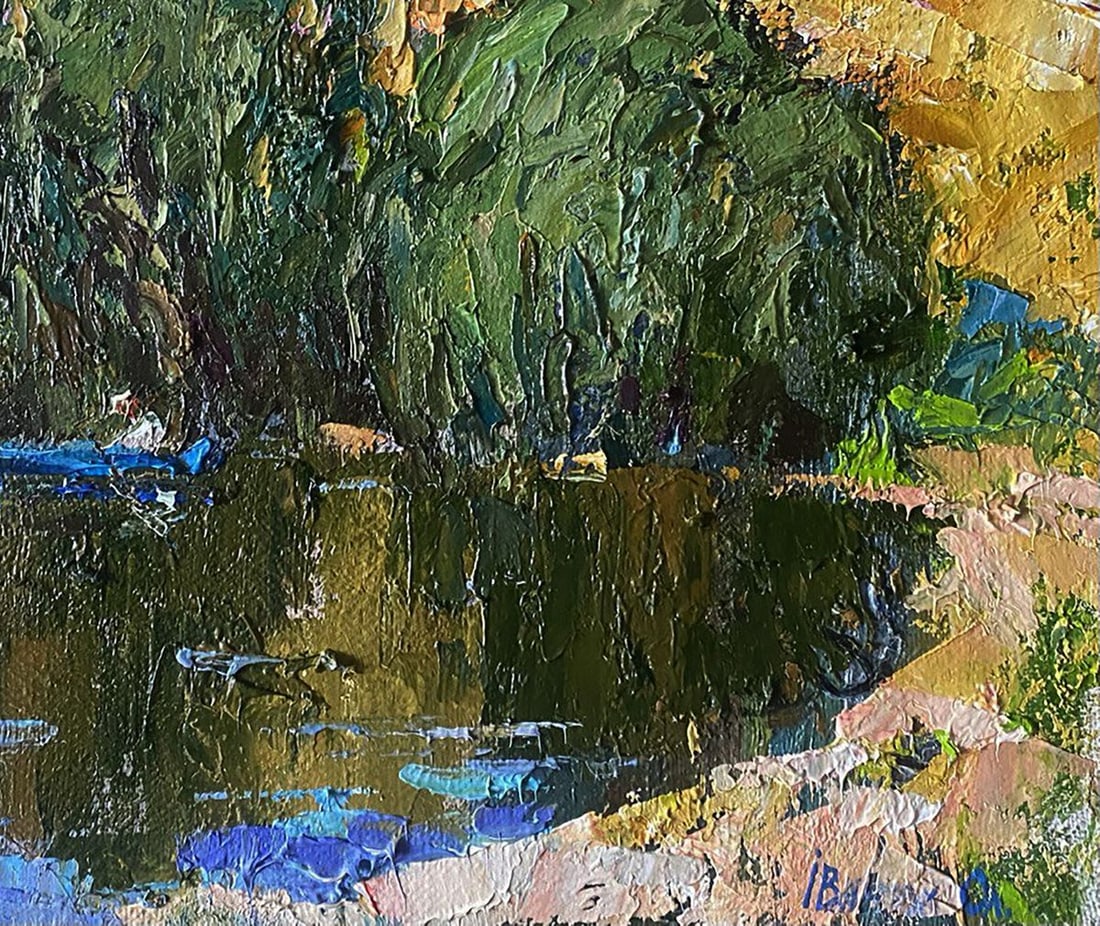 Oil painting In a boat on the lake Alex Kalenyuk - 7