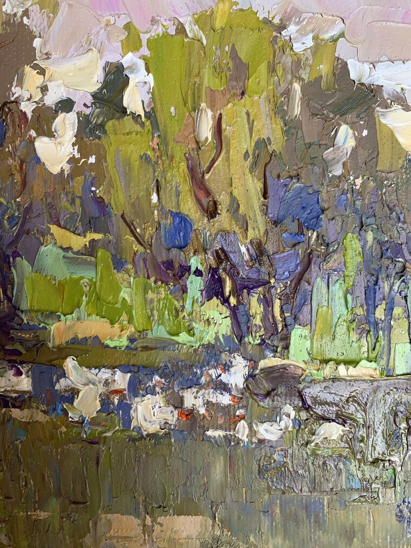 Oil painting Geese in the lake Oksana Kalenyuk - 10