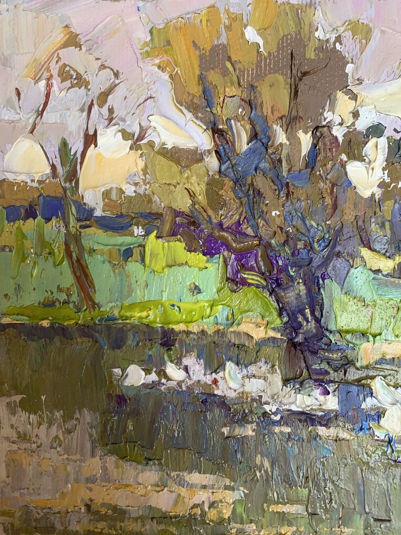 Oil painting Geese in the lake Oksana Kalenyuk - 4