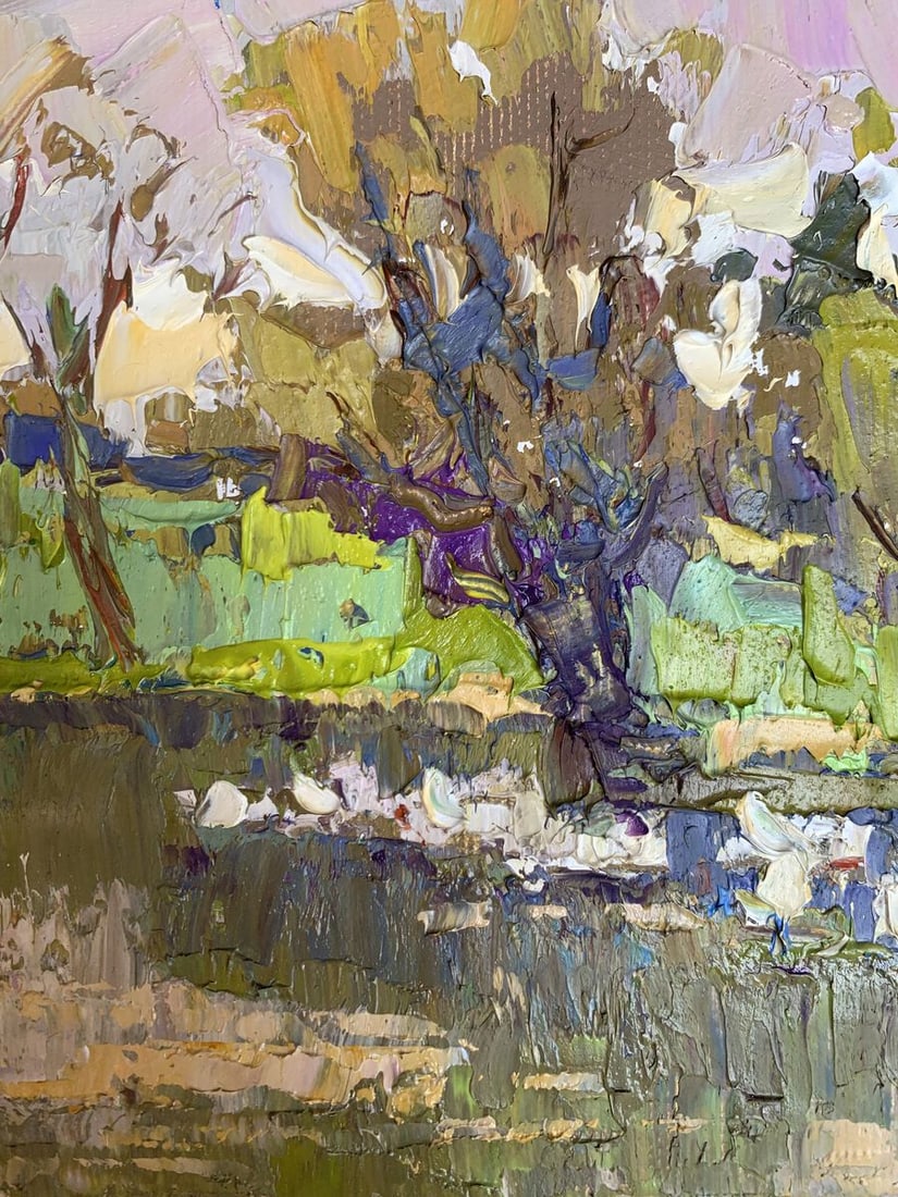 Oil painting Geese in the lake Oksana Kalenyuk - 5