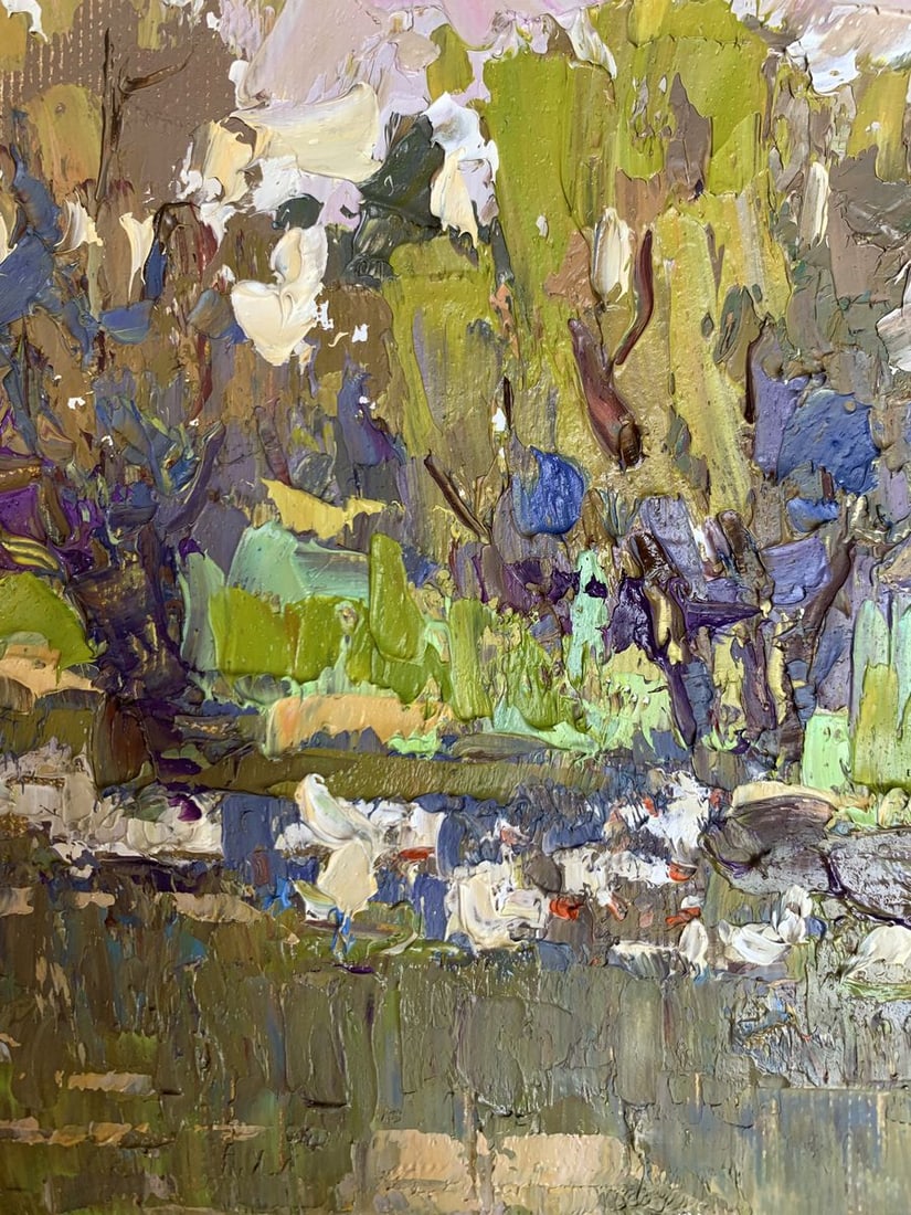 Oil painting Geese in the lake Oksana Kalenyuk - 7