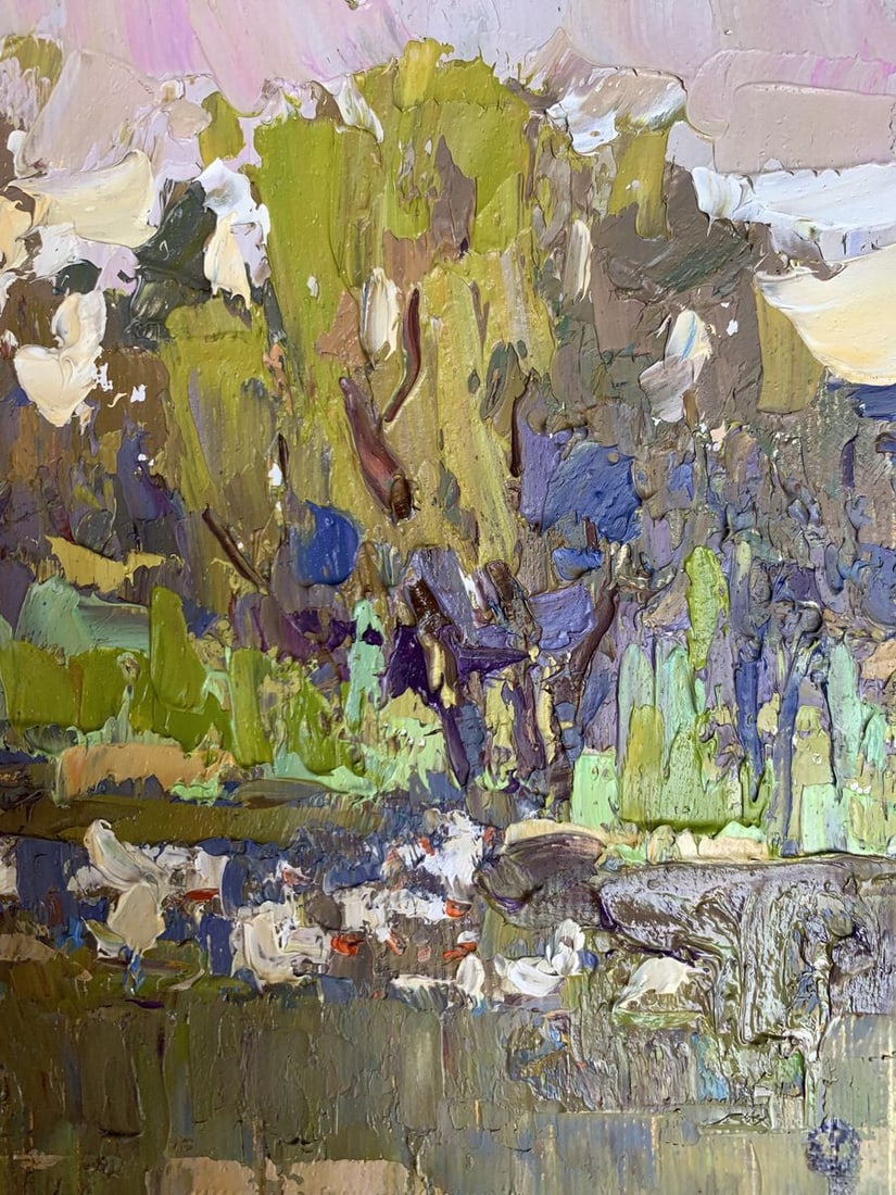 Oil painting Geese in the lake Oksana Kalenyuk - 8