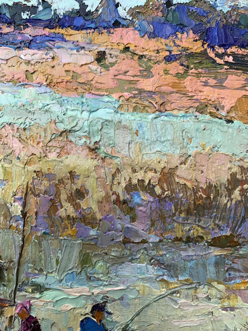 Oil painting Fishing with friends Oksana Kalenyuk - 11