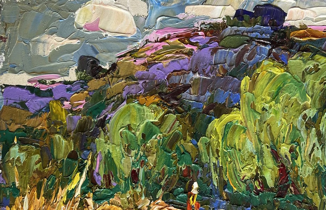 Oil painting Red and blue boat Alex Kalenyuk - 4