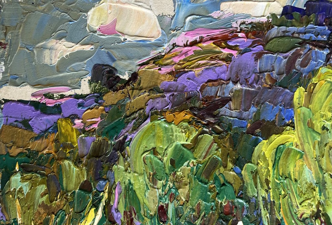 Oil painting Red and blue boat Alex Kalenyuk - 5