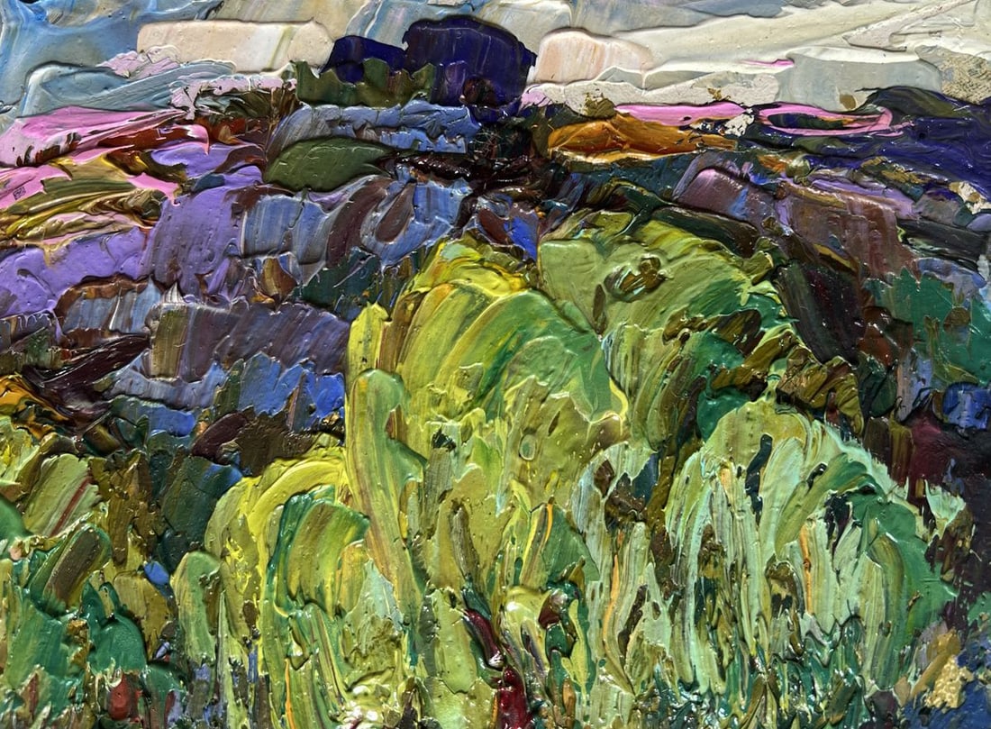 Oil painting Red and blue boat Alex Kalenyuk - 6