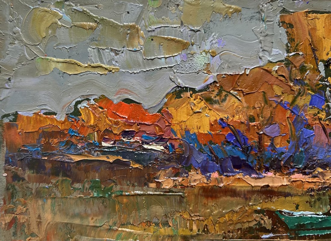 Oil painting Autumn evening silence Oksana Kalenyuk - 4