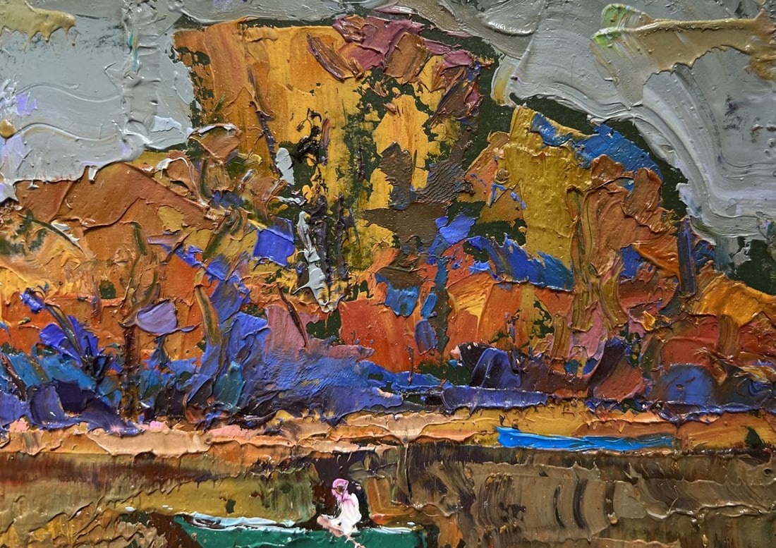 Oil painting Autumn evening silence Oksana Kalenyuk - 5