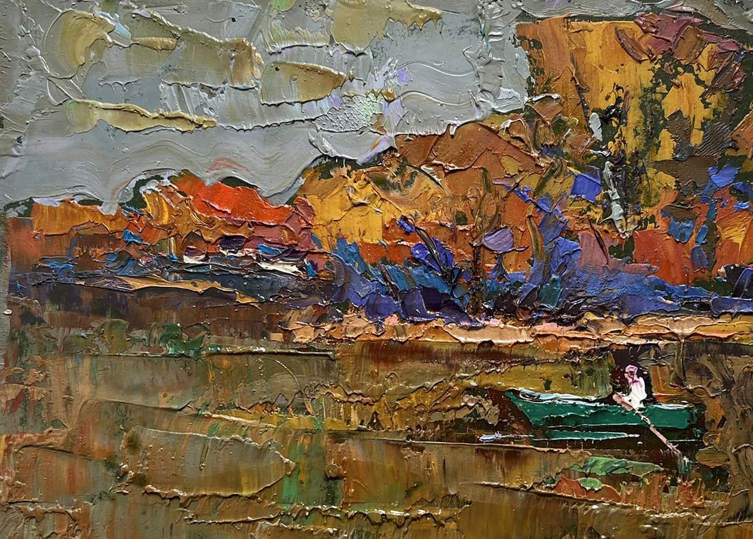 Oil painting Autumn evening silence Oksana Kalenyuk - 6