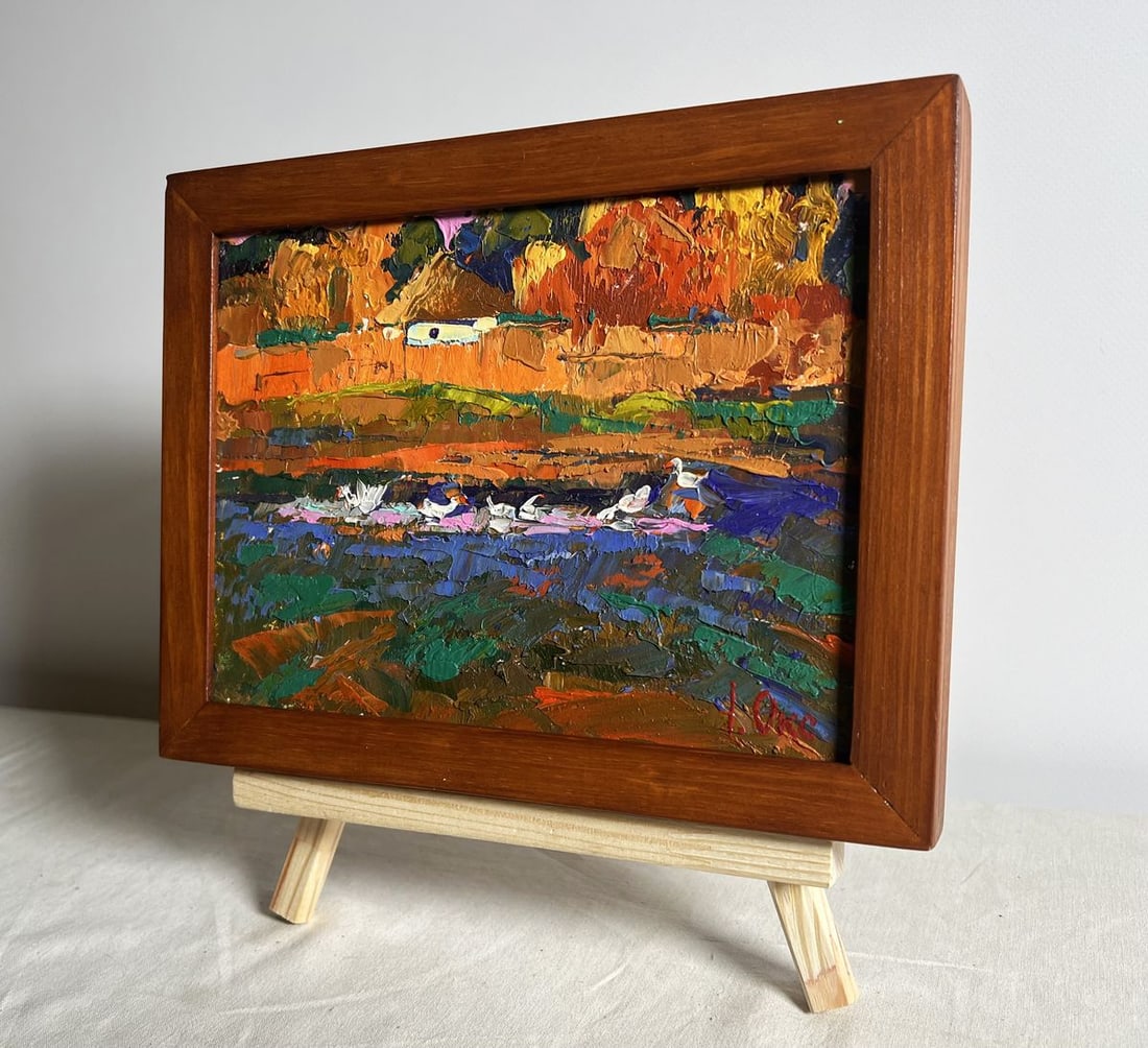 Oil painting Evening by the lake Oksana Kalenyuk - 3