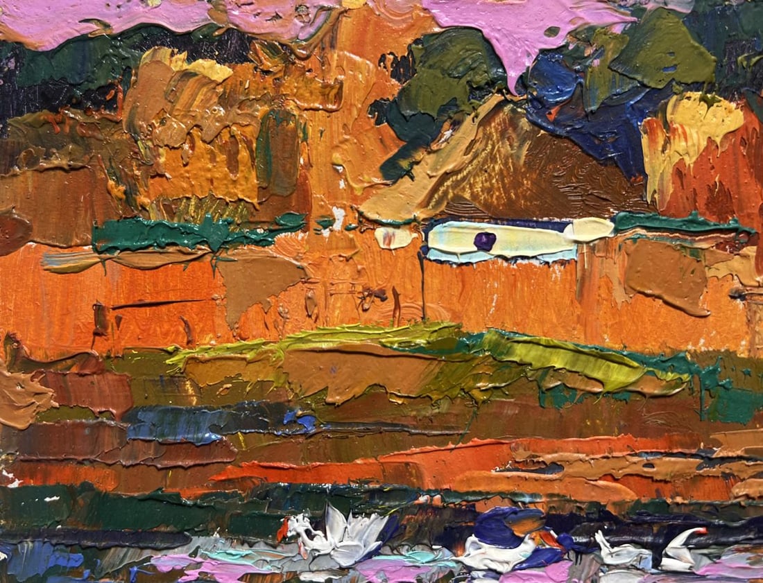 Oil painting Evening by the lake Oksana Kalenyuk - 5