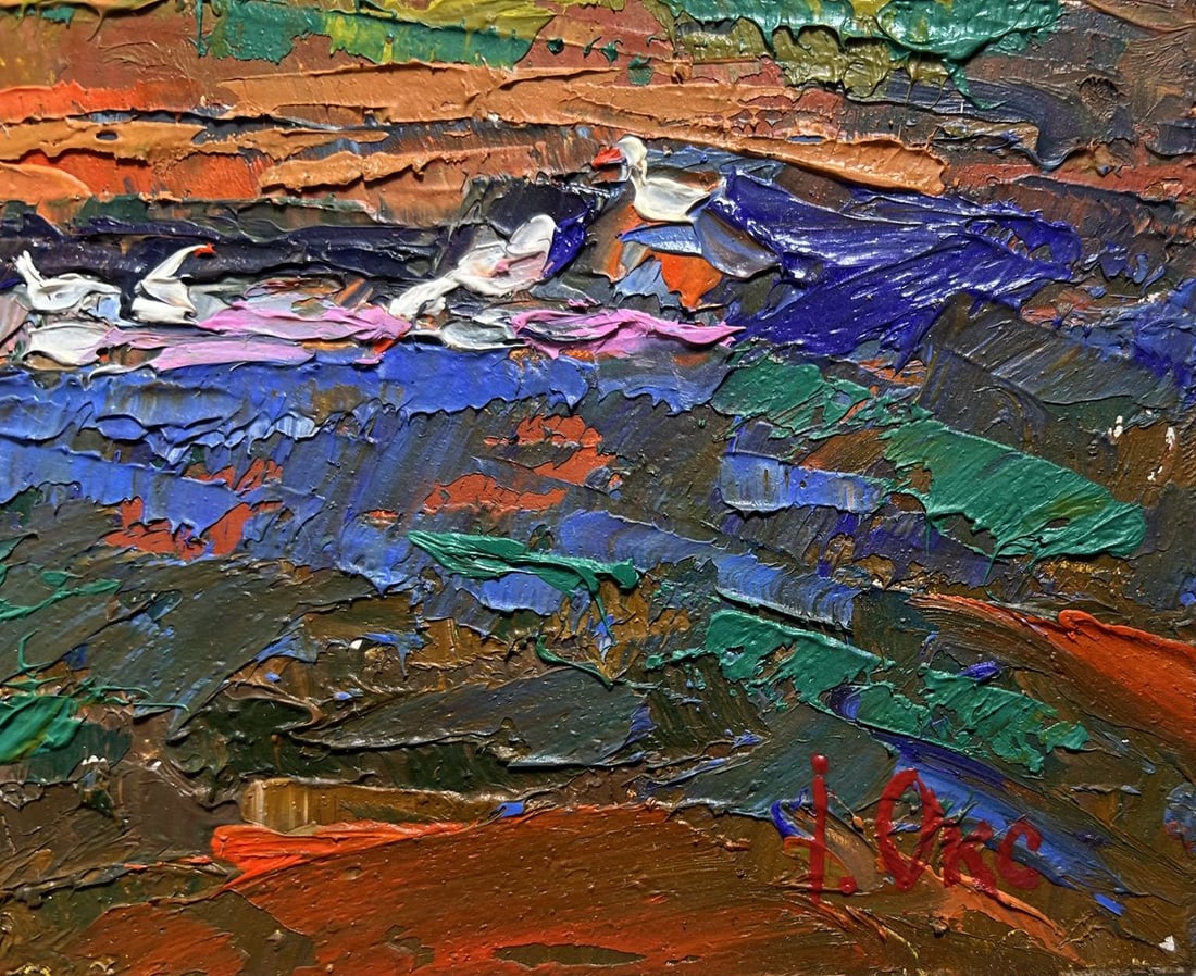 Oil painting Evening by the lake Oksana Kalenyuk - 9