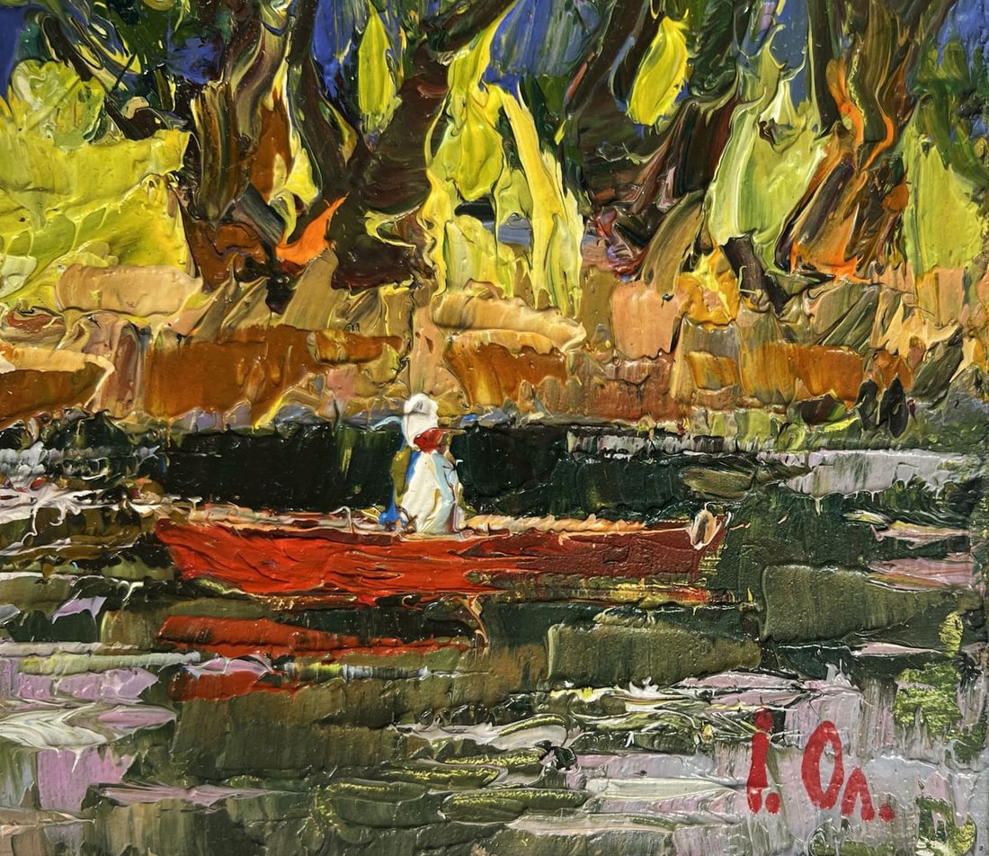 Oil painting Summer boat vacation Alex Kalenyuk - 7