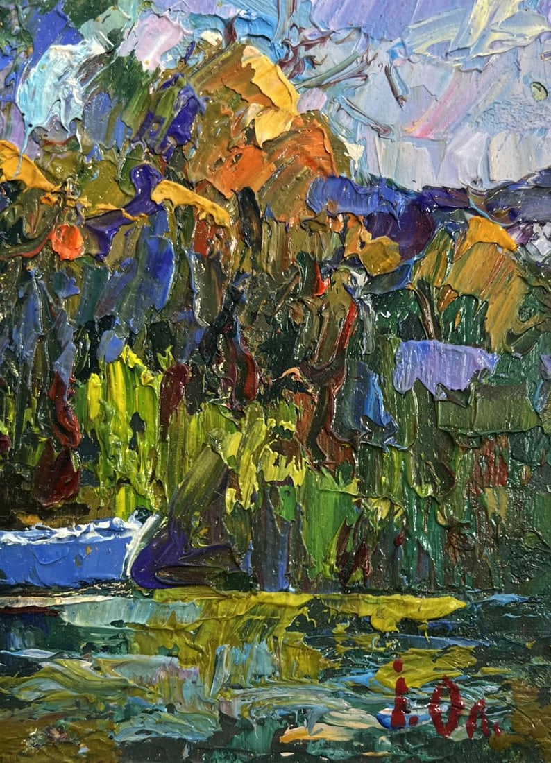 Oil painting Early morning on a boat Alex Kalenyuk - 9