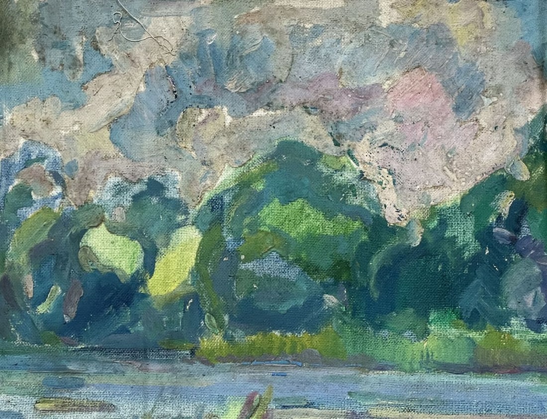 Oil painting boats Peter Tovpev - 2