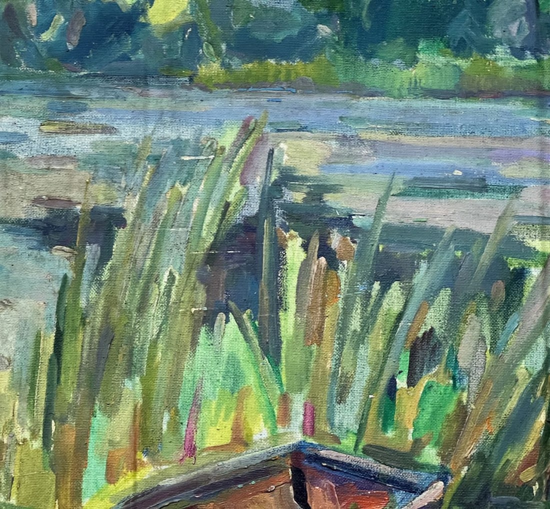Oil painting boats Peter Tovpev - 5