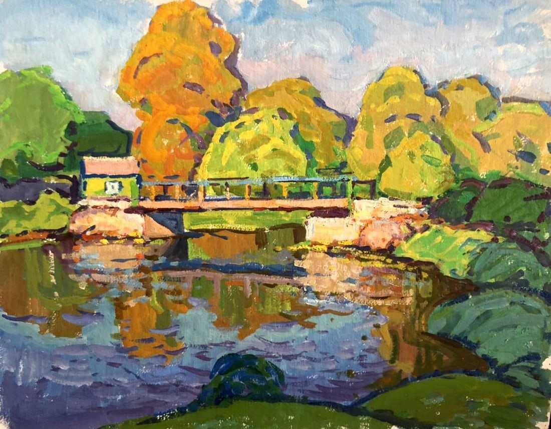 Oil painting Forest bridge Kolosovsky Georgiy Sergeevich: Title: Oil painting Forest bridge Kolosovsky Georgiy Sergeevich Description: №GS 118 *** ABOUT THIS PAINTING *** * TITLE: "Forest bridge" * ARTISTS: Kolosovsky Georgiy Sergeevich * SIZE: 47.5x61