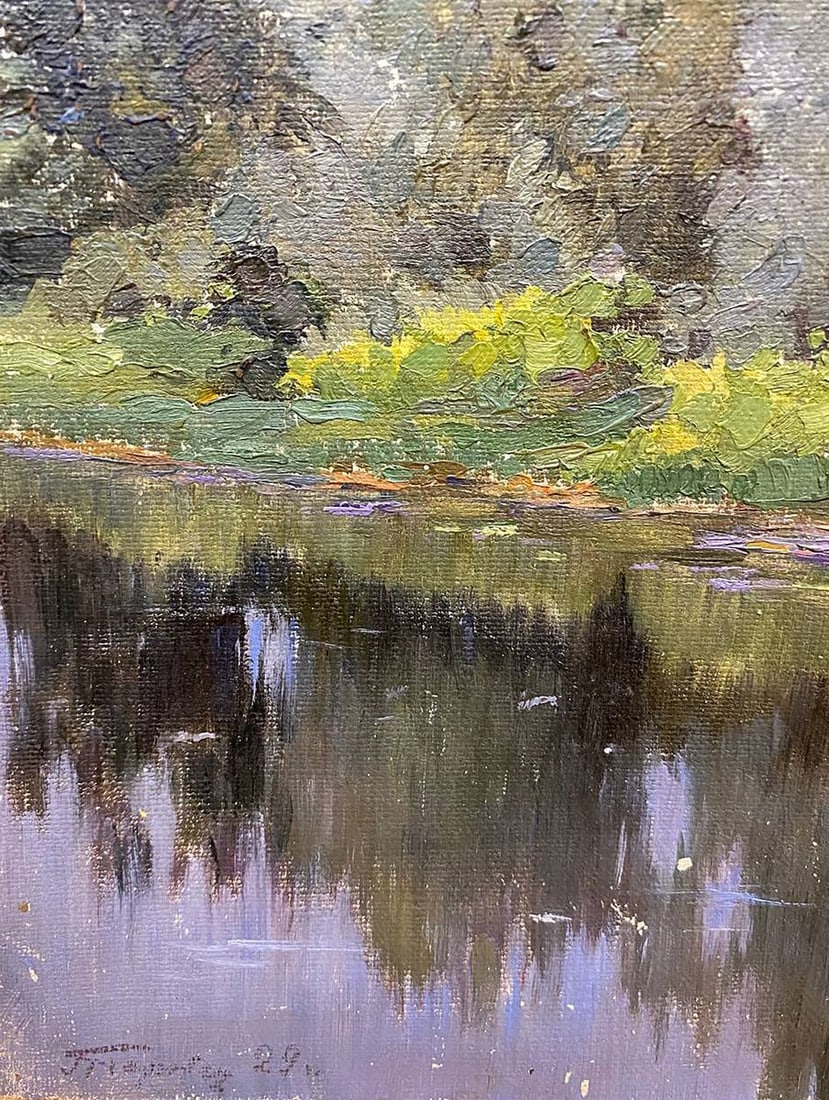 Oil painting Evening in the forest Gorobec Pavlo - 4