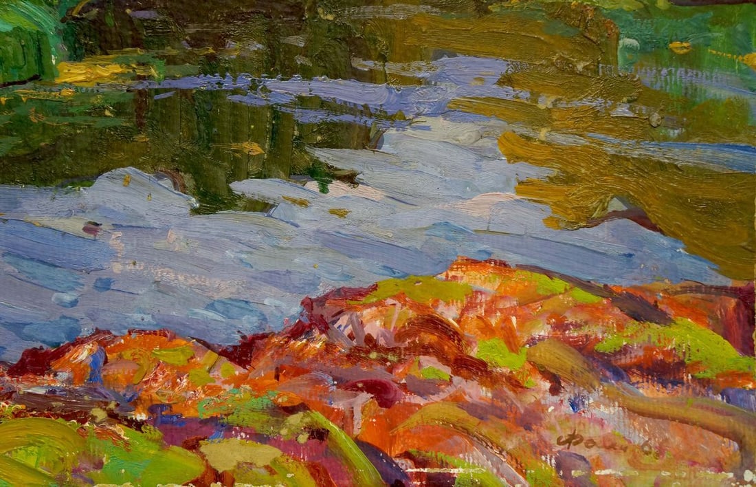 Oil painting Quiet lake Fomin Anatoly Nikiforovich - 3