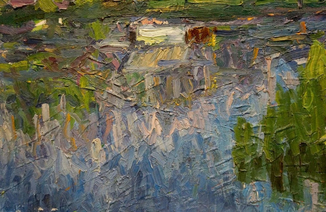 Oil painting Landscape of a house by the lake Dupliy Sergey Alexandrovich - 2