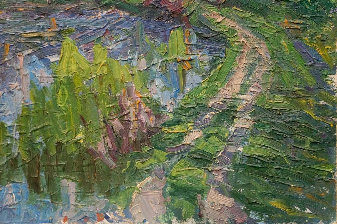 Oil painting Landscape of a house by the lake Dupliy Sergey Alexandrovich - 3