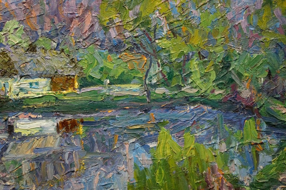 Oil painting Landscape of a house by the lake Dupliy Sergey Alexandrovich - 6