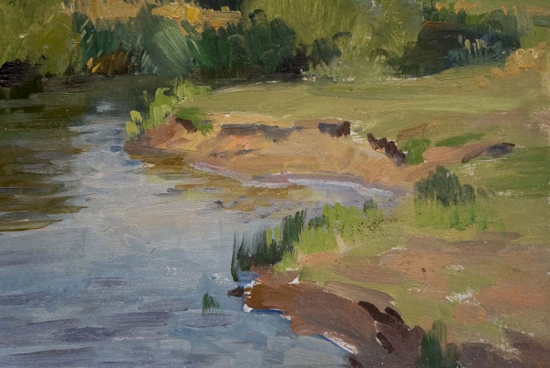 Oil painting Lake landscape Gantman Moses Faybovich - 3