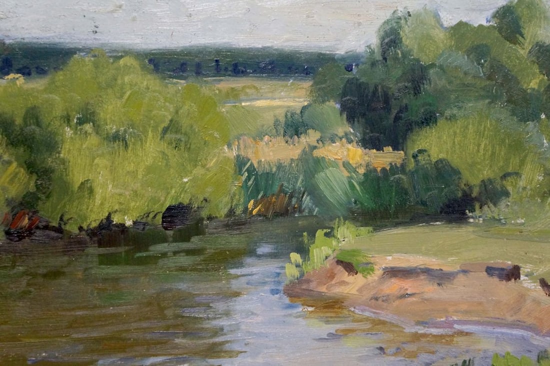 Oil painting Lake landscape Gantman Moses Faybovich - 6