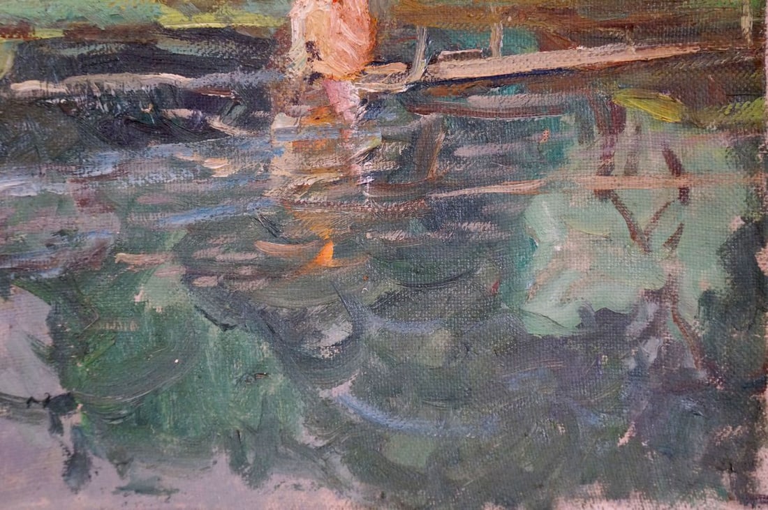 Oil painting Pond near the forest Sevastyanov Viktor Grigorievich - 3