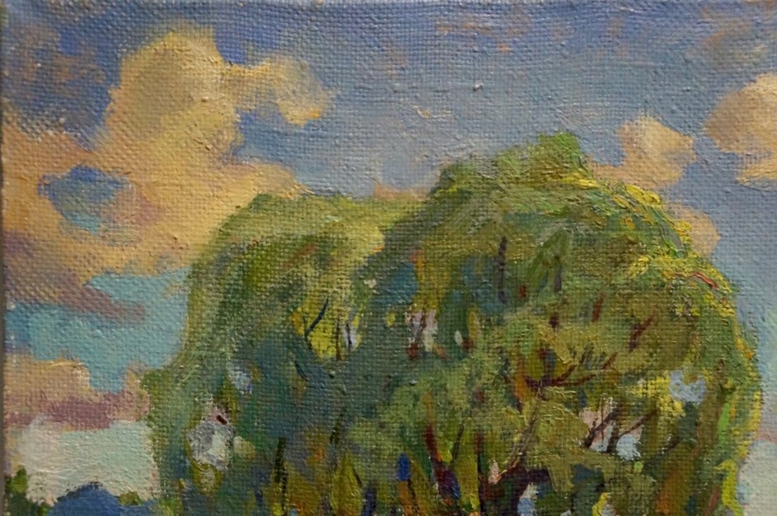 Oil painting Landscape with a lake Zhabinsky Leonid Andreevich - 4