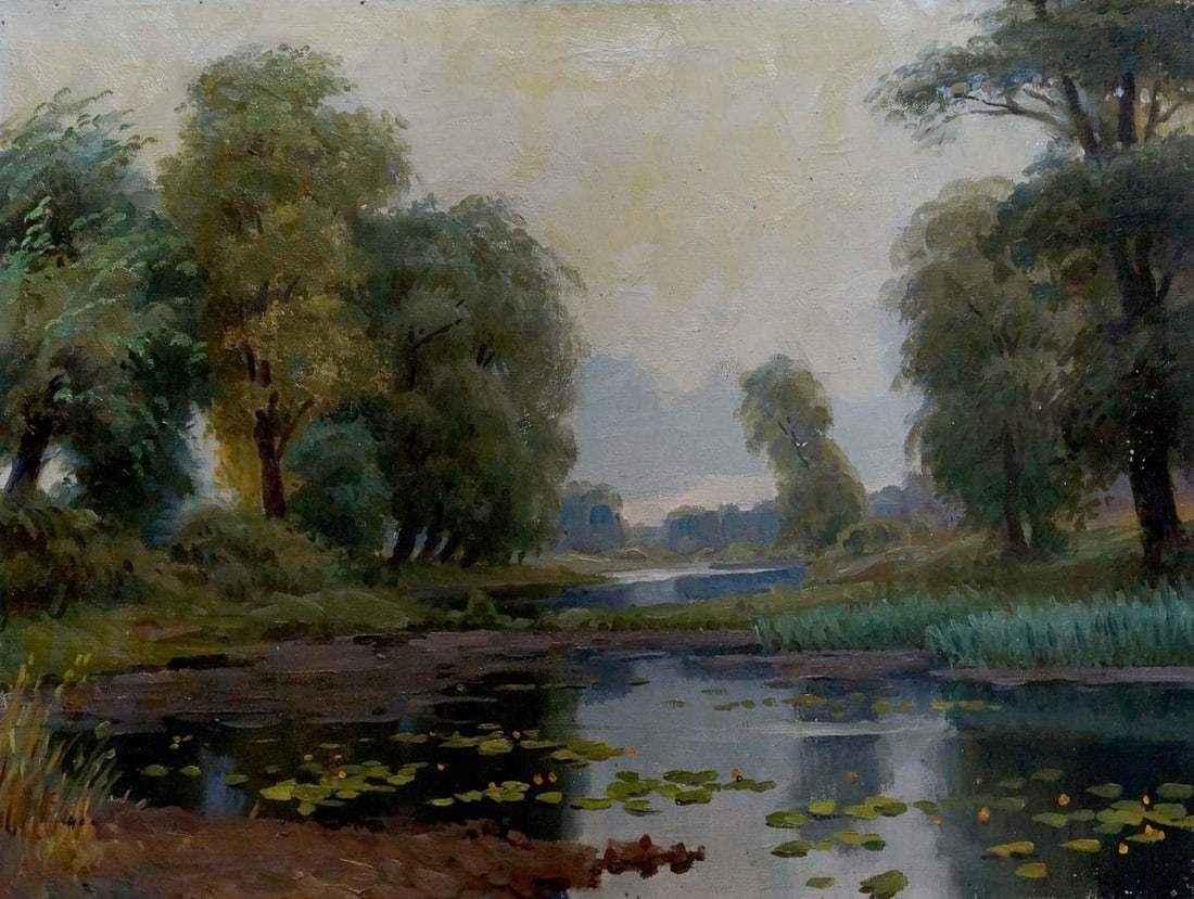 Oil painting Swamp landscape (1 of 7)