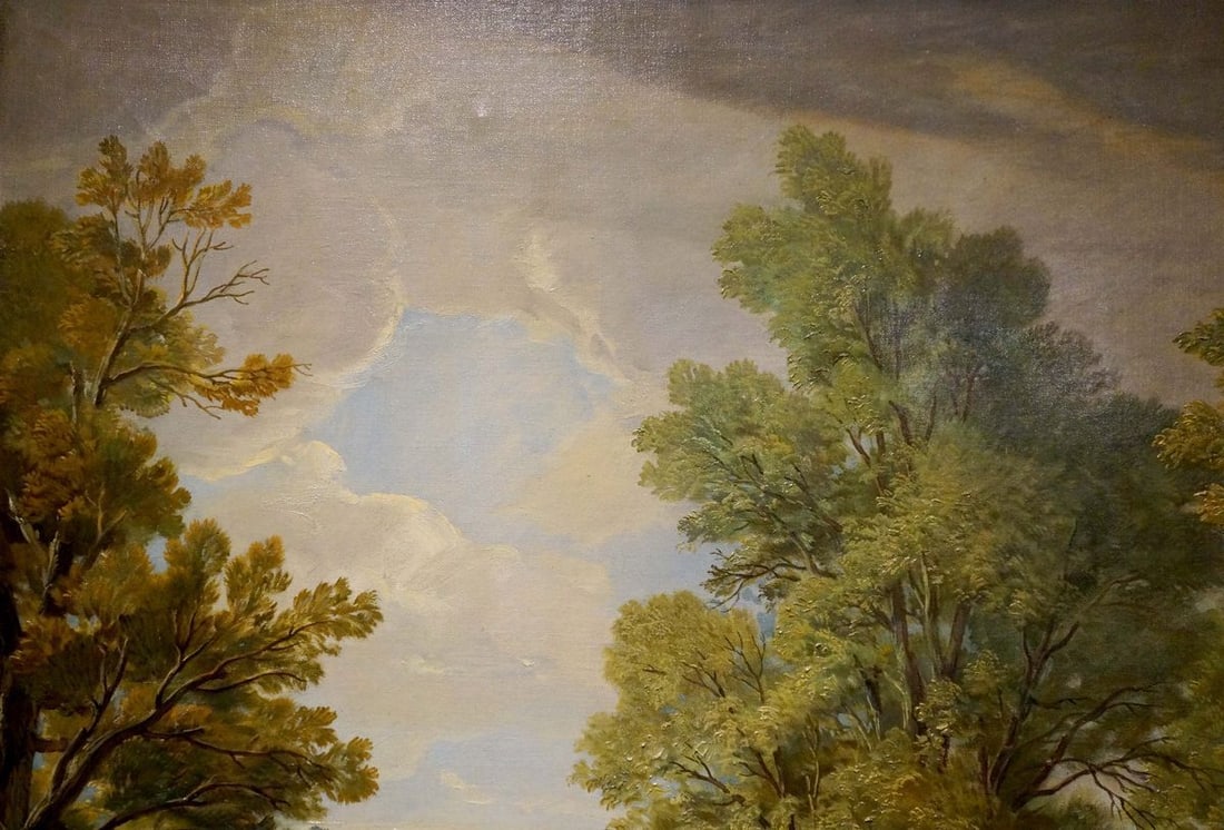 Oil painting People have a rest in the forest park - 4