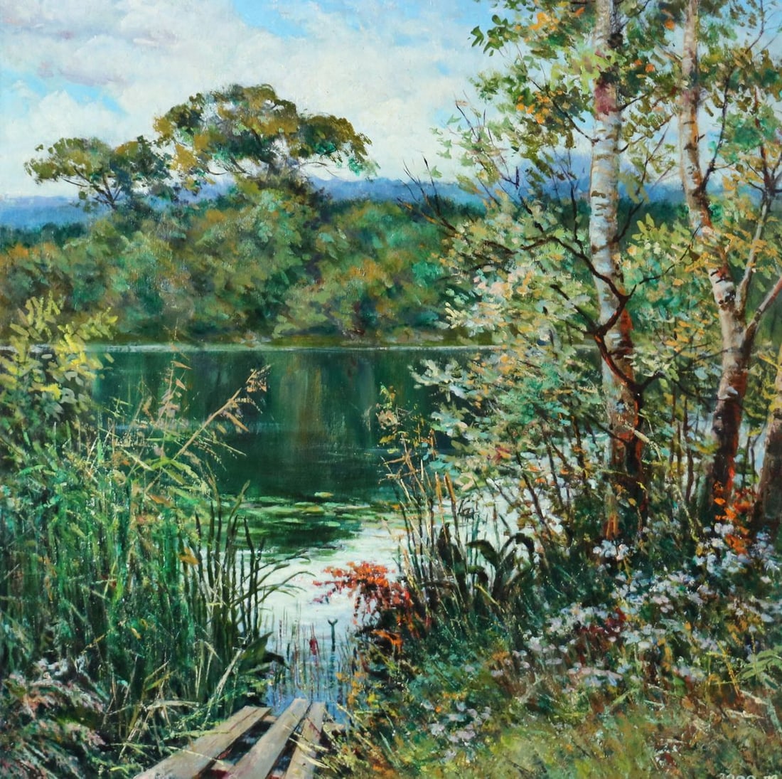 Oil painting Lake Anatolii Tinhkhevich: Title: Oil painting Lake Anatolii Tinhkhevich Description: №Duhn 4 *** ABOUT THIS PAINTING *** * TITLE: "Lake" * ARTISTS: Anatolii Tinhkhevich * SIZE: 38x38 cm/'14.96x14.96 inches' * MEDIUM: oil