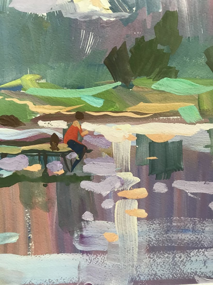 Oil painting By the pond Unknown artist - 10