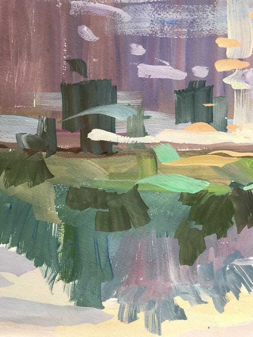 Oil painting By the pond Unknown artist - 11