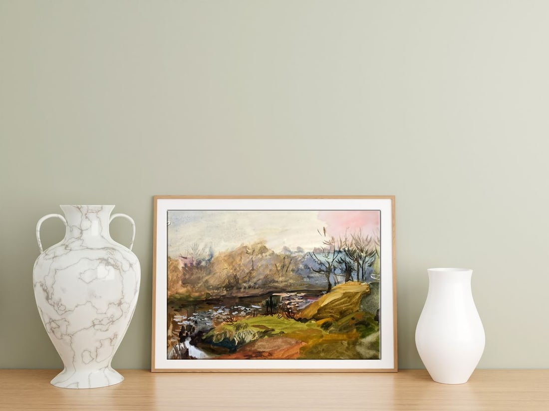 Gouache painting Autumn days Anya Rebikova - 2