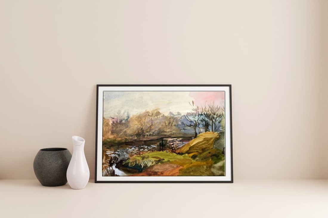 Gouache painting Autumn days Anya Rebikova - 3