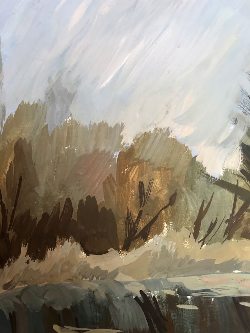 Gouache painting Autumn days Unknown artist - 8