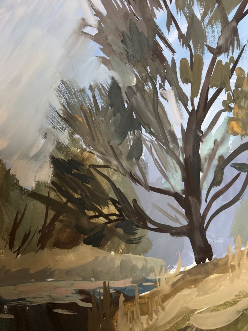 Gouache painting Autumn days Unknown artist - 9