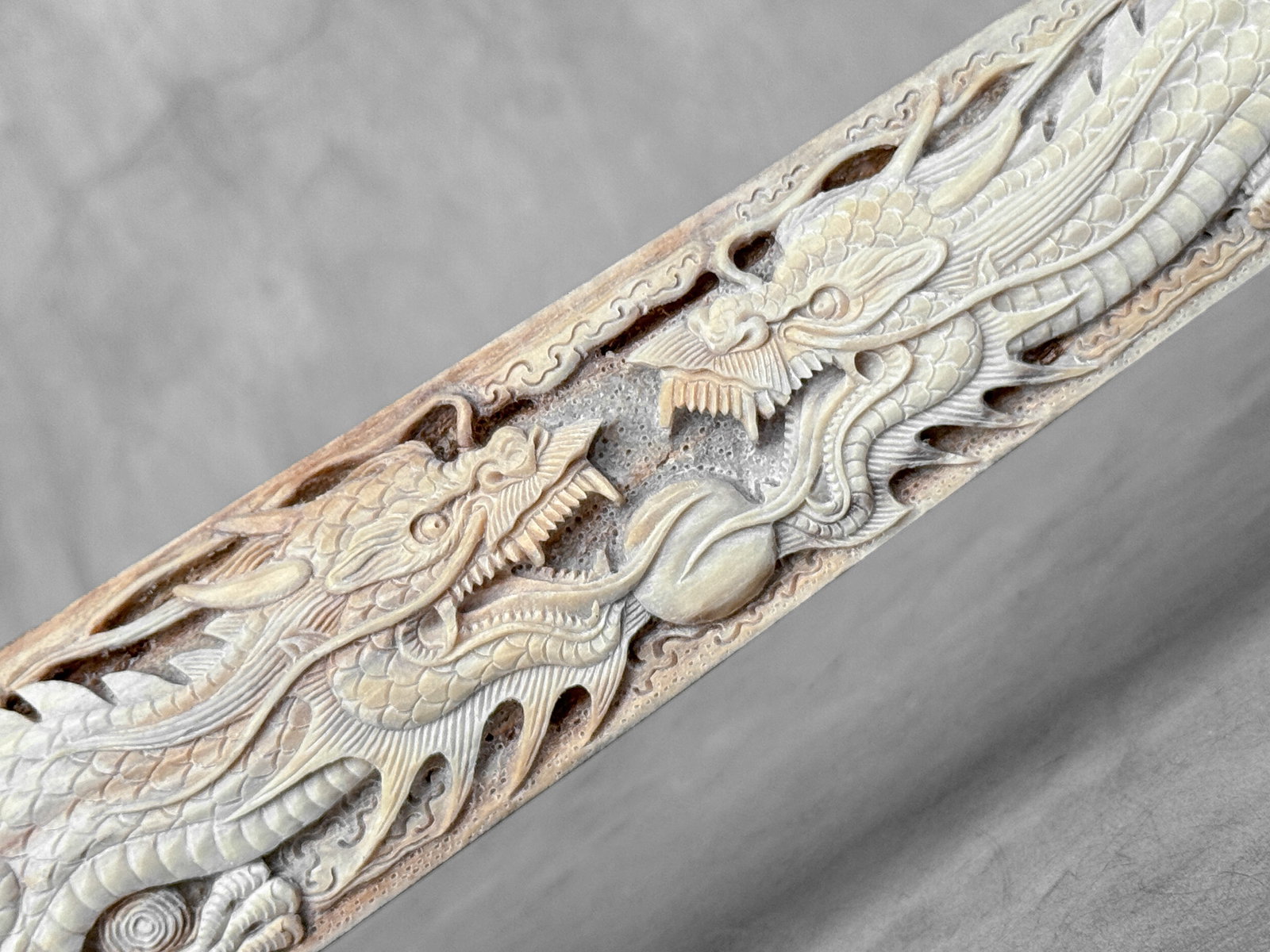 Extra large carved swordfish - Double Dragon motif - 4