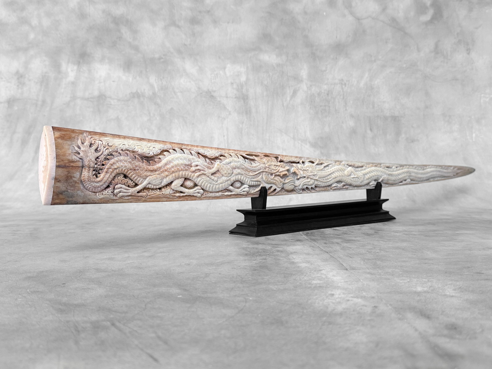Extra large carved swordfish - Double Dragon motif - 5