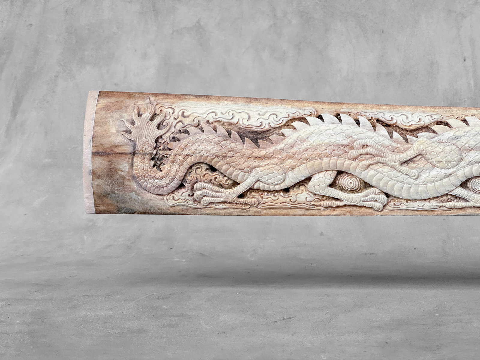Extra large carved swordfish - Double Dragon motif - 6