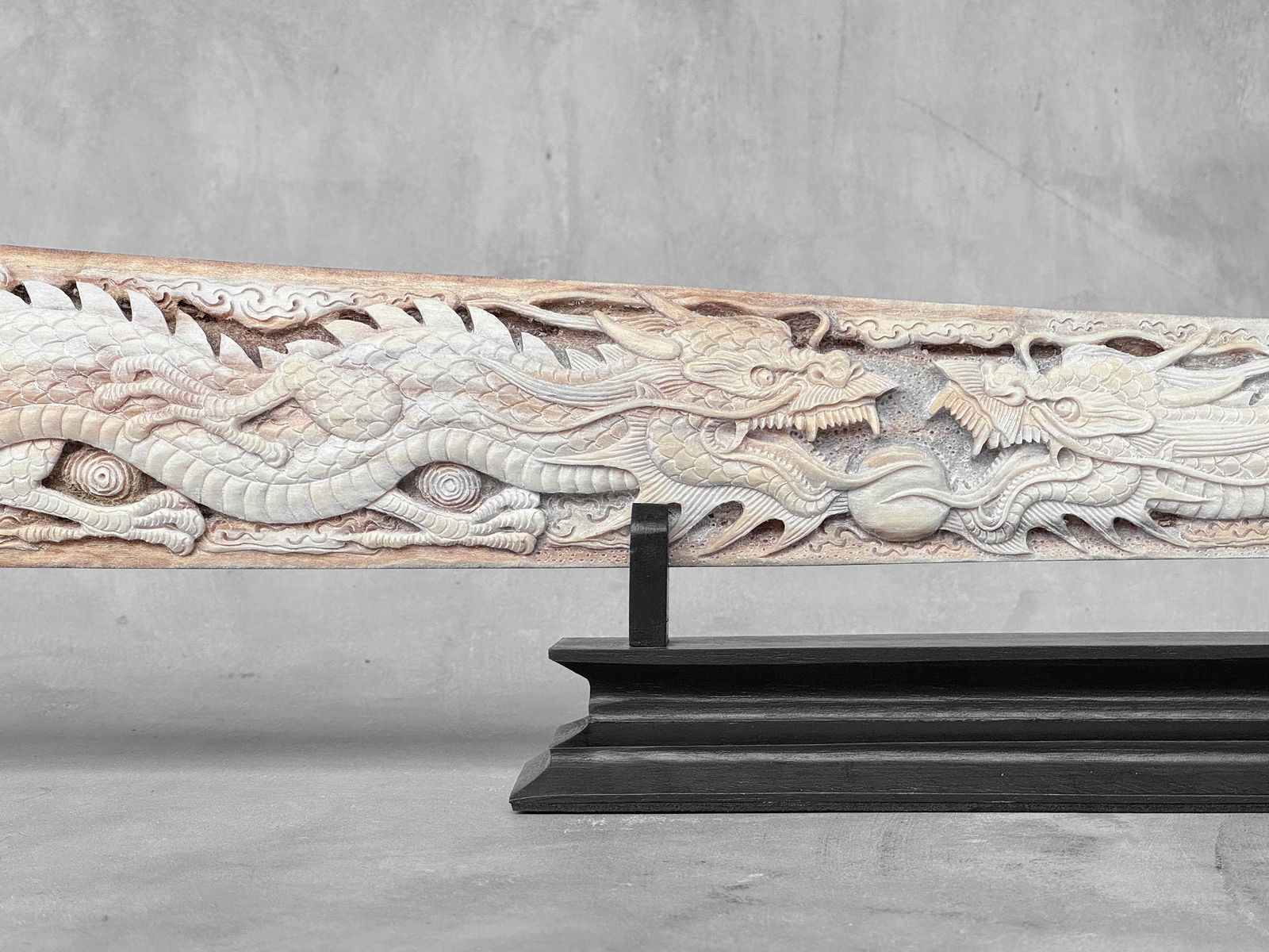 Extra large carved swordfish - Double Dragon motif - 7