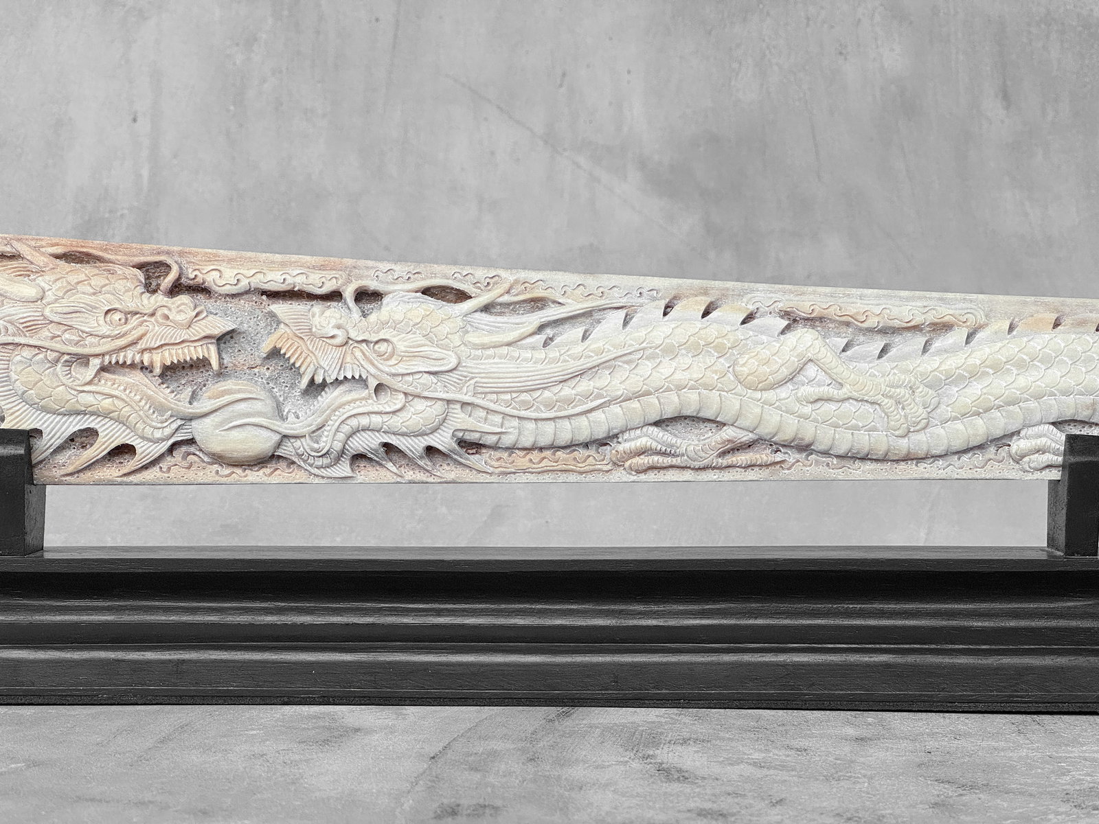 Extra large carved swordfish - Double Dragon motif - 8