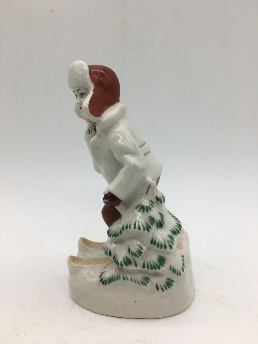 Young Skier Boy on Skis Porcelain Figurine - 8