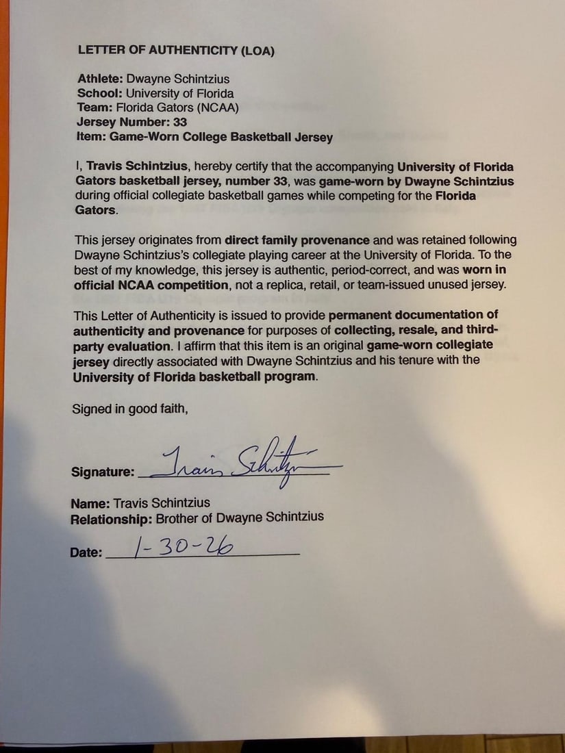 Game Worn Gators - Dwayne Schintzius - 3